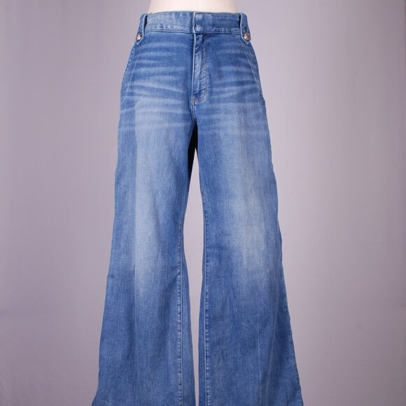 EUC WHBM High-Rise Wide Leg Nautical Jean, Sz - 14L - Picture 2 of 7